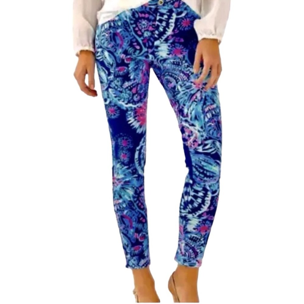 Lilly Pulitzer Blue Paisley Straight Leg Pants